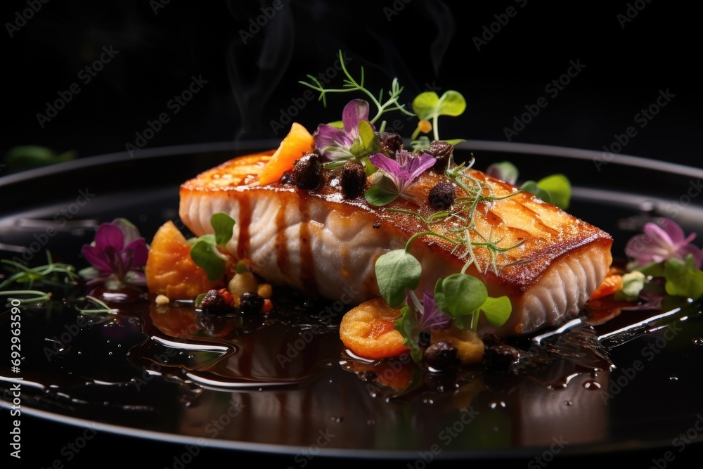 Gourmet seafood dish with elegant plating